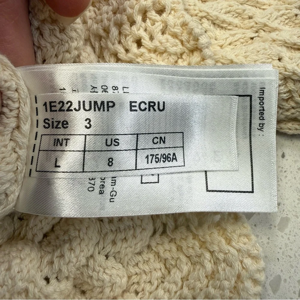 ba&sh Jump Cardigan Cropped Crochet Scalloped Cream Size 3 Womens US 8 Parisian - Picture 16 of 16